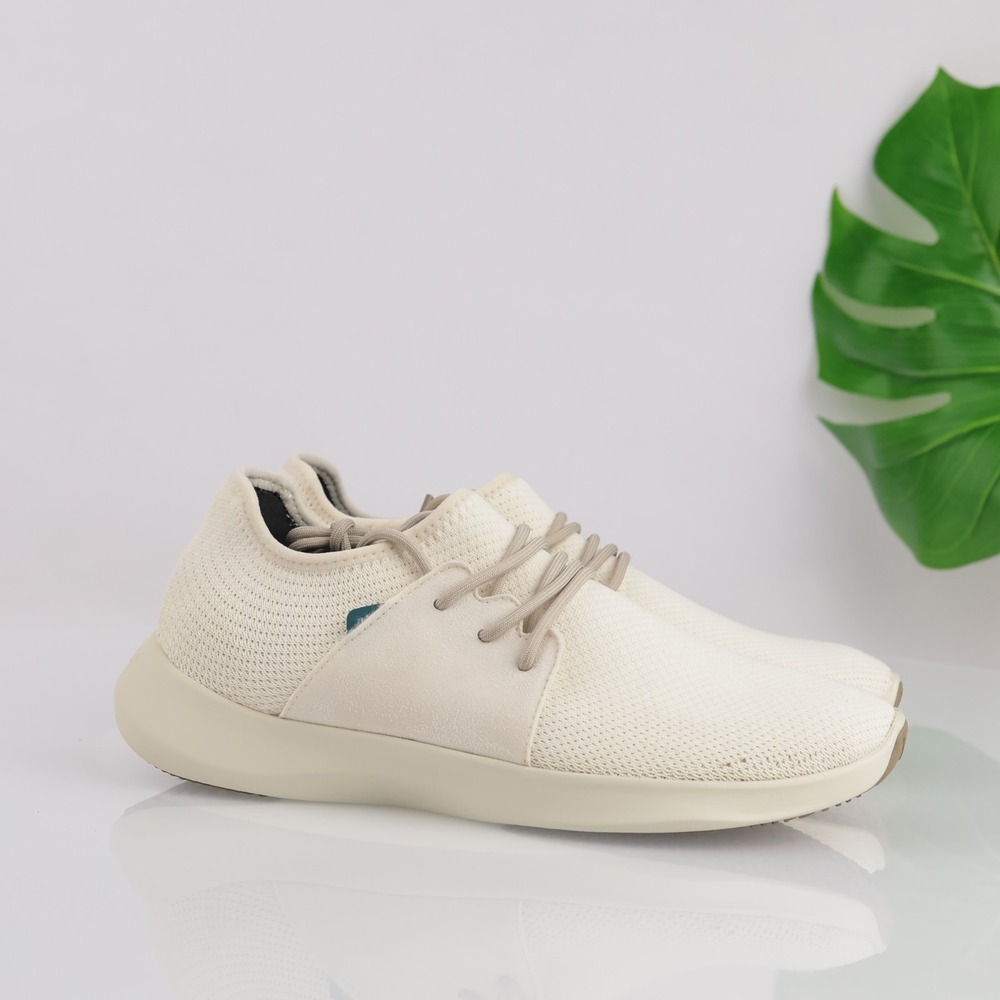 Vessi Mens Everyday‎ Classic Sneakers Size 9 Waterproof Beige Knit Lace Up Shoes